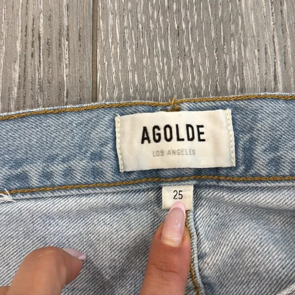 Agolde Blue Straight Leg Jeans 90s Jean size 25 - Picture 4 of 5